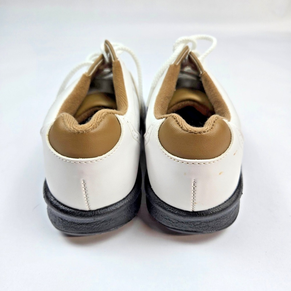 Footjoy Golf Shoes Mens Size 7 Contour Soft Spikes 48762 White Brown Comfort - Picture 6 of 10